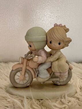 Precious Moments "Bon Voyage" piece - Boy Girl Motorcycle 522201